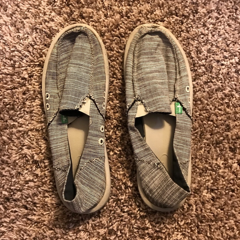 Striped Sanuk shoes